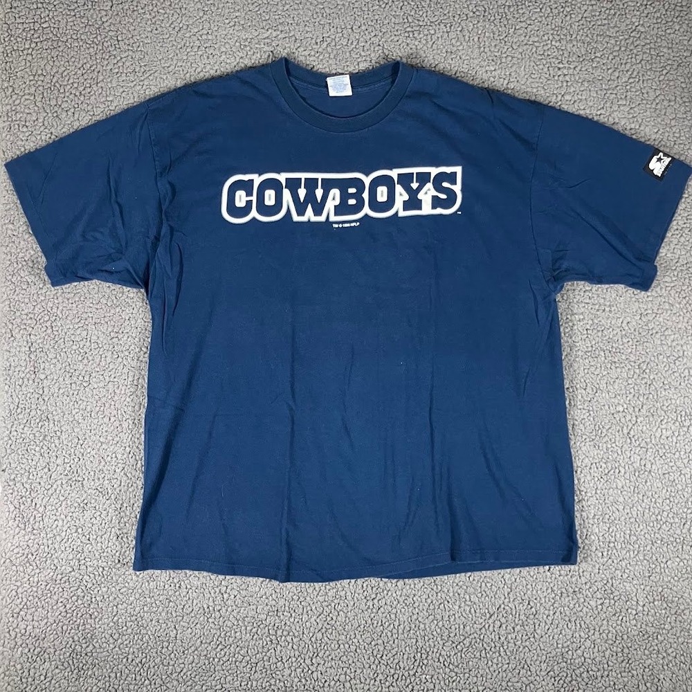 Vintage 1996 Dallas Cowboys Emmitt Smith Starter T-Shirt USA Made Mens XXL Blue